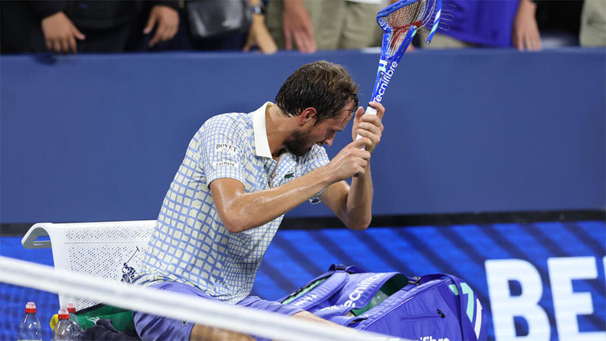 US Open chaos as Bonzi ousts raging Medvedev