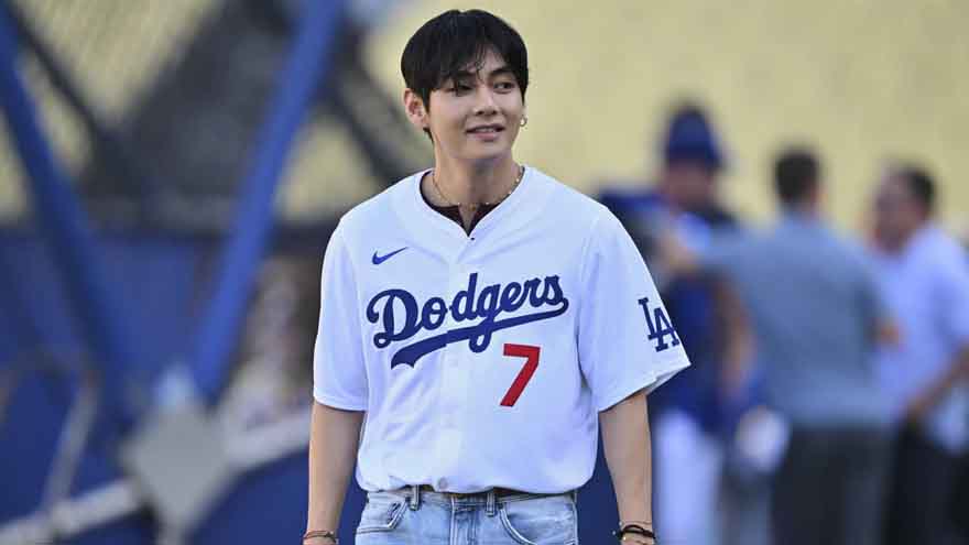 V of K-pop sensation BTS thrills fans with first pitch at Dodgers game and meets Shohei Ohtani