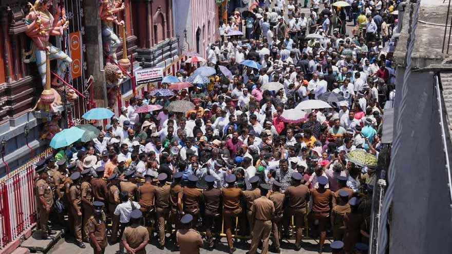 Protests erupt in Sri Lanka's capital over the arrest of ex-president Wickremesinghe