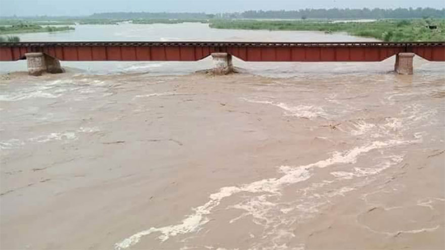 High-level flood in Pasrur's Nullah Dek submerges dozens of villages