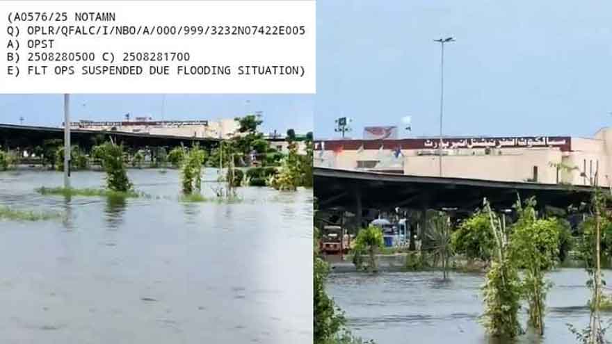 Sialkot airport flooded, flight operations suspended till August 31