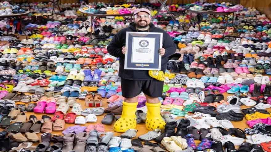 American sets guinness world record for largest collection of crocs