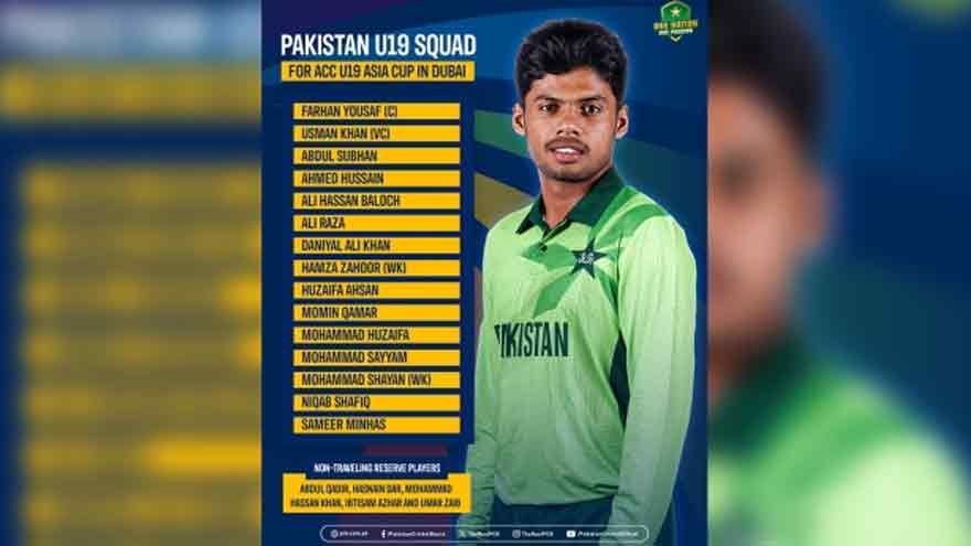 Farhan Yousaf to lead Pakistan in ACC U19 Asia Cup