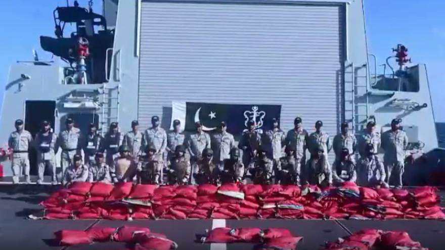 Pakistan Navy seizes 1,500kg hashish worth US$3 million in Arabian Sea