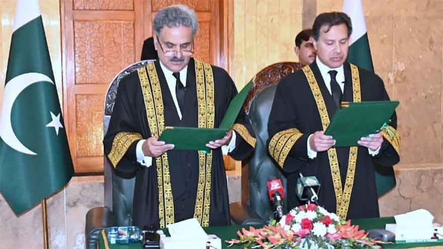 Justice Mian Gul Hasan Aurangzeb takes oath as permanent Supreme Court judge