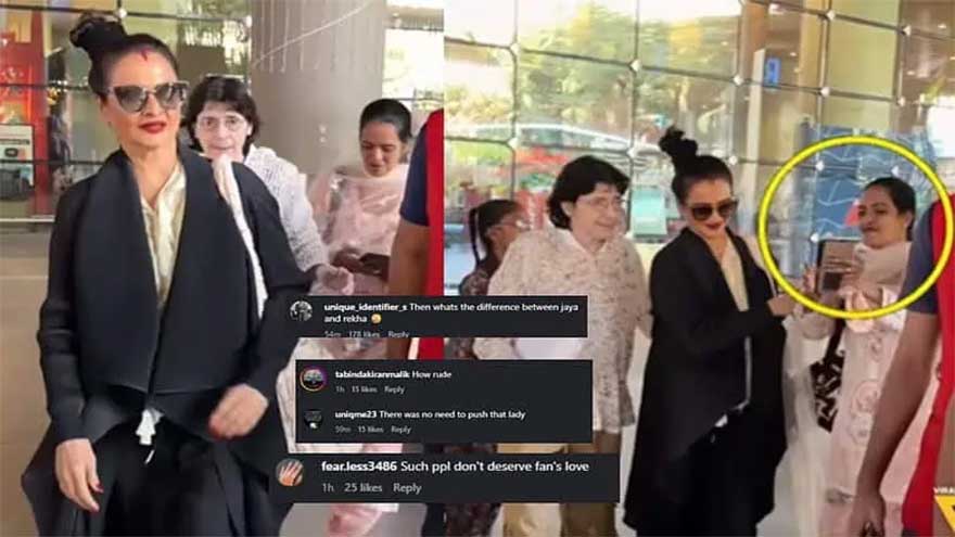 Rekha under public scrutiny after viral airport clip
