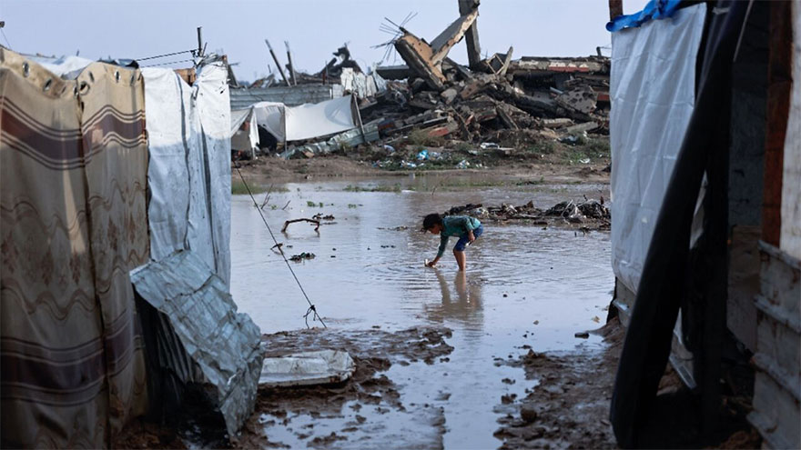 Gaza civil defence says 13 dead as heavy rains batter territory