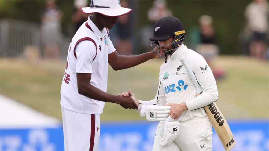 Conway falls for 227 as New Zealand declare at 575-8 in West Indies Test