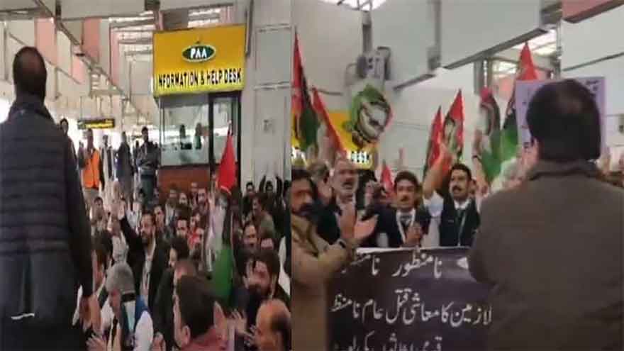 PIA employees stage sit-in at Islamabad airport, warn of flight shutdown over privatisation