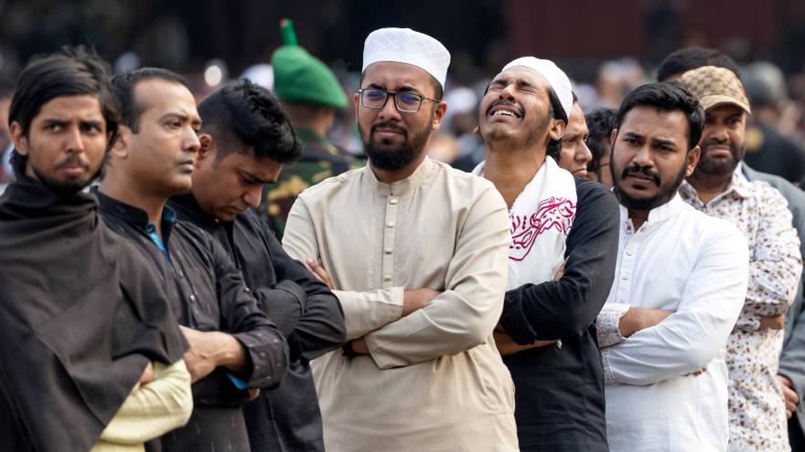 Tens of thousands attend funeral of killed Bangladesh student leader