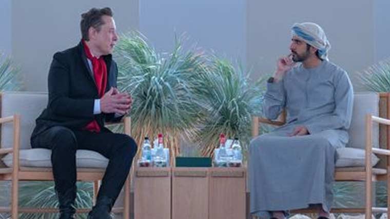 ایلون مسک کی دبئی کے ولی عہد سے ملاقات، ٹیکنالوجی تعاون کے فروغ پر اتفاق