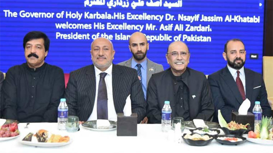 Governor Karbala hosts President Zardari; discussions focus on areas of mutual interest