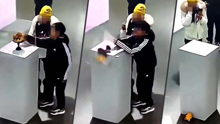 چینی لڑکے نے نمائش کے دوران لاکھوں ڈالر مالیت کا سونے کا تاج توڑ دیا