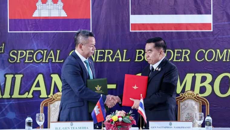 تھائی لینڈ اور کمبوڈیا میں جنگ بندی معاہدے پر دستخط، عمل درآمد شروع