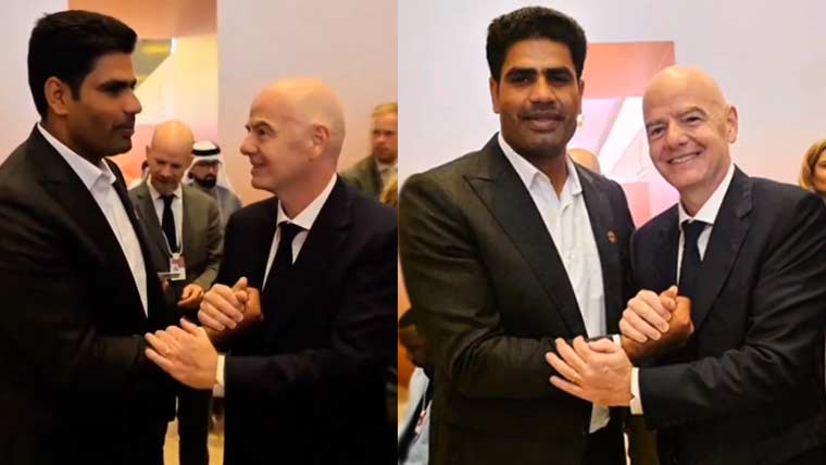 پاکستان کے اولمپک چیمپئن ارشد ندیم کی فیفا کے صدر سے ملاقات