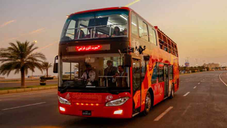 Double-decker bus service launched in Karachi