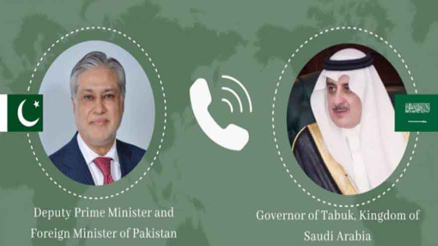 FM Dar, Tabuk governor exchange New Year greetings, reaffirm Pakistan–Saudi ties