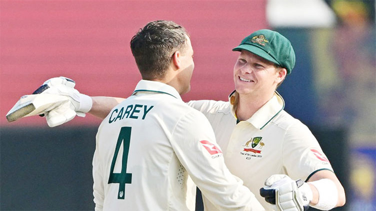 Smith and Carey tons put Australia into lead in second Sri Lanka Test