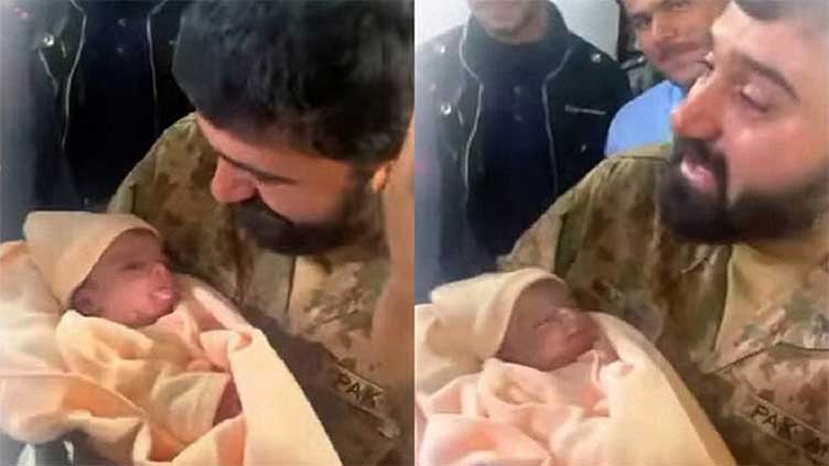 Army officer adopts baby girl rescued after being buried alive