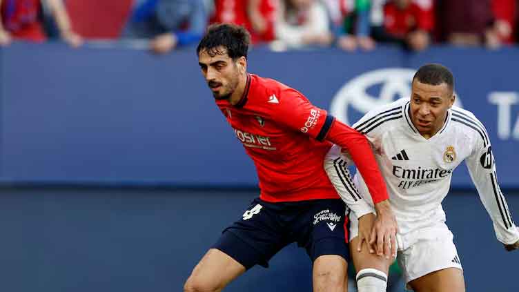 Ten-man Real Madrid held by Osasuna after Bellingham sees red