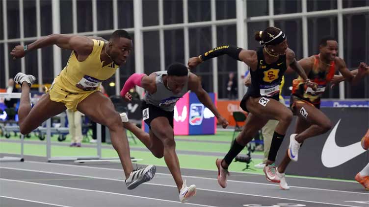 Holloway, Russell cruise to hurdles wins at US indoor championships