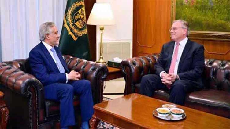 US Ambassador Donald Blome pays farewell call on Ishaq Dar