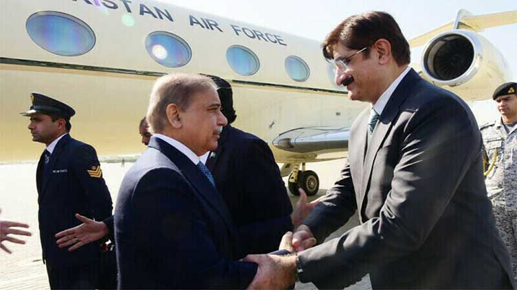 PM Shehbaz reaches Karachi on a daylong visit