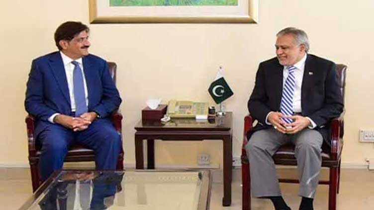 Ishaq Dar assures CM Murad of fund release for Sindh's projects