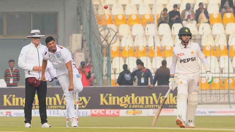 Rizwan, Saud steady Pakistan's shaky start against West Indies