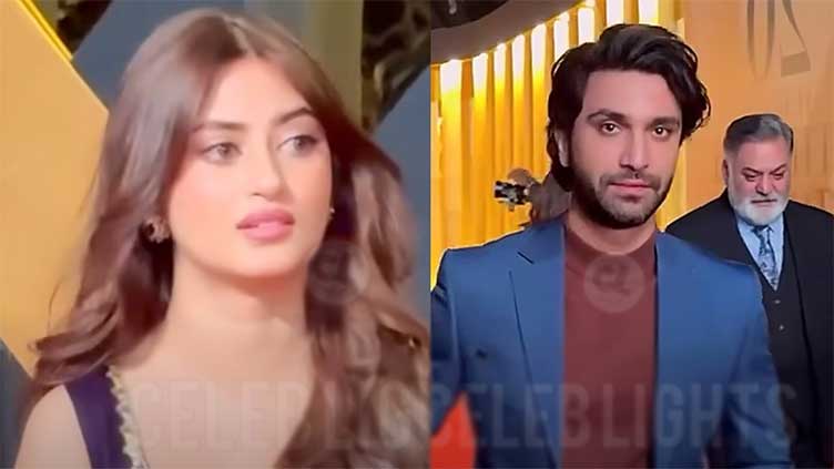 Emotional encounter: former couple Sajal Aly, Ahad Raza spotted at award show