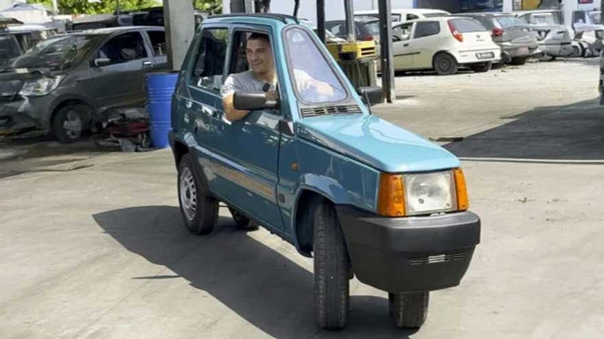 World's narrowest drivable car - see if you can fit in it