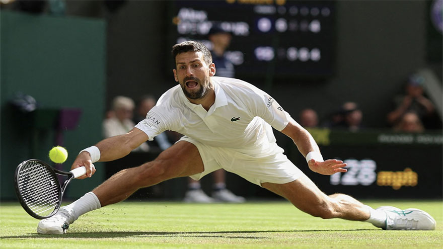 Djokovic stays on track for Wimbledon glory under Federer gaze