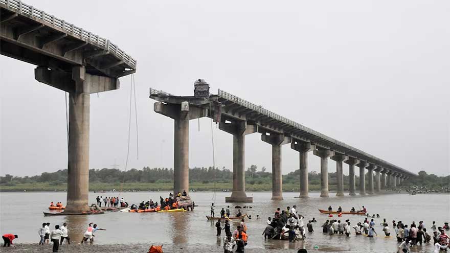 Ten dead after bridge collapses in India's Gujarat, NDTV reports
