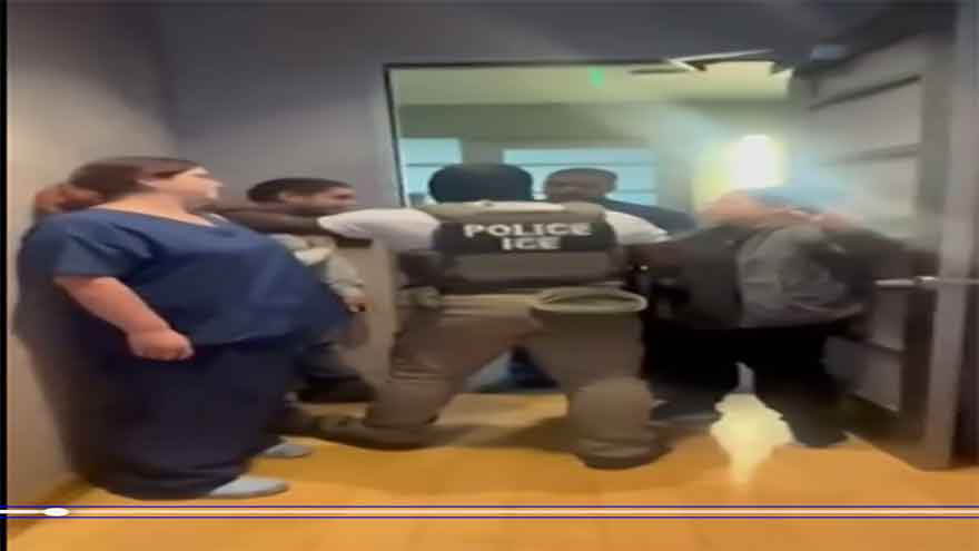 California surgical center staff demand to see warrant as ICE agents detain landscaper