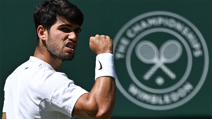 Alcaraz subdues Fritz to reach third successive Wimbledon final