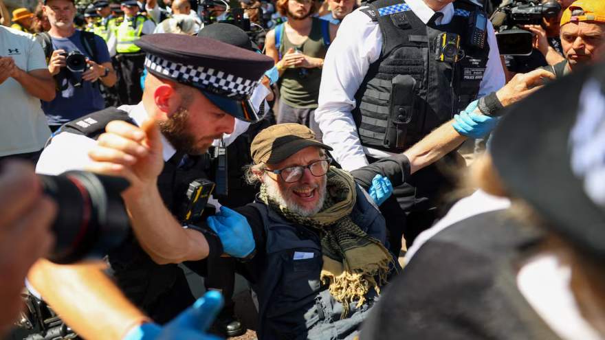 UK police arrest scores of supporters of newly banned Palestinian protest group