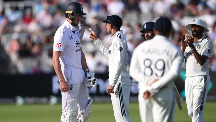 India equal England's first-innings score of 387 with test in balance