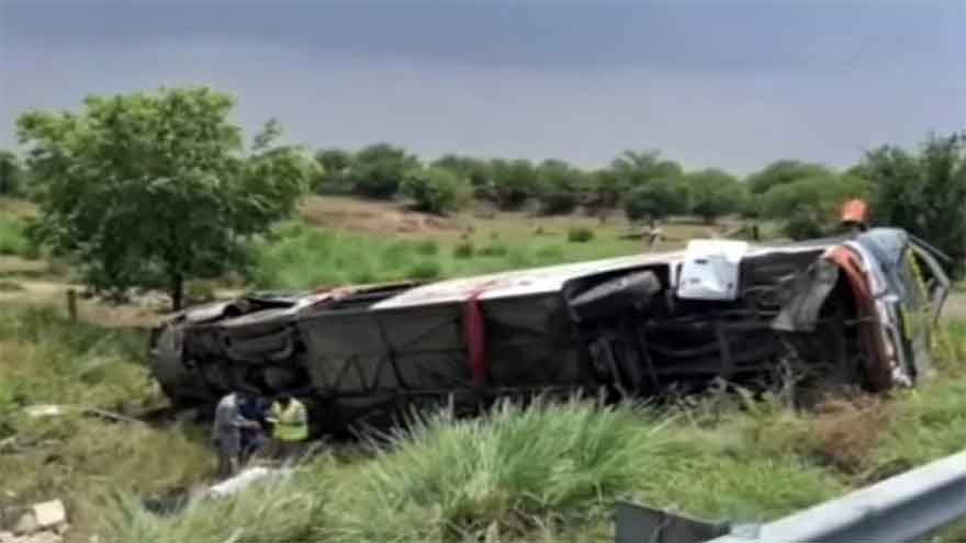 Five dead as speeding bus overturns on M-2