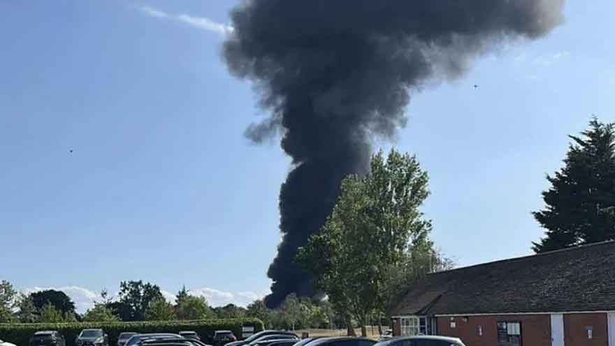 Huge fireball in sky as plane crashes at London Southend Airport