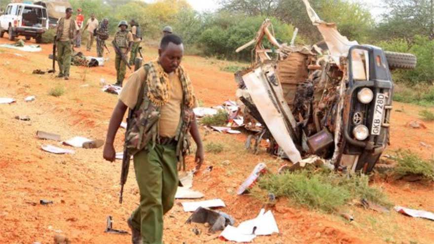 Blast kills three Kenyan soldiers on road near Somali border