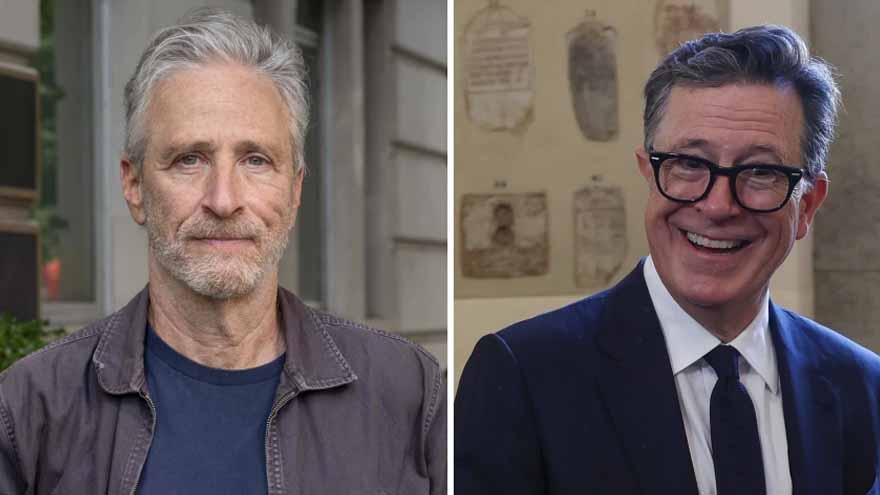 The Paramount comics, Colbert and Stewart, are sharp critics of the '60 Minutes' deal