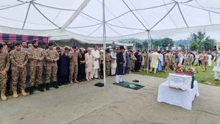Funeral prayers for martyred army officer held in Muzaffarabad