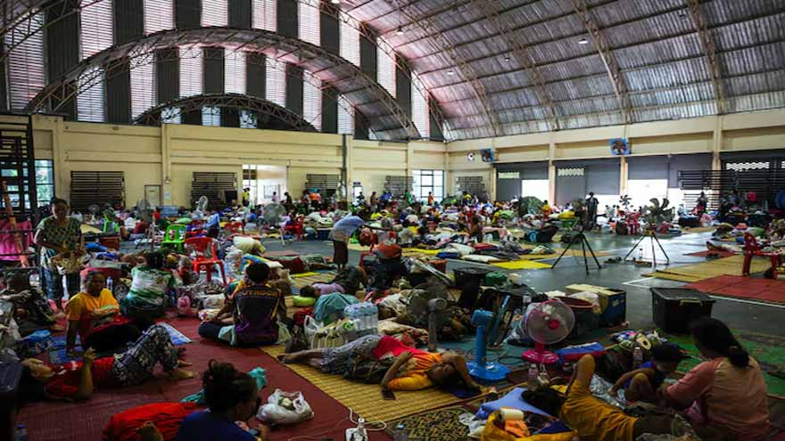 From sports day to shelter: Thai family flees shelling from Cambodia