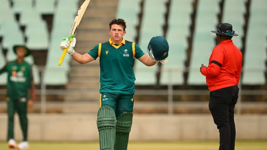 South Africa's Van Schalkwyk hits first ever YODI double-century