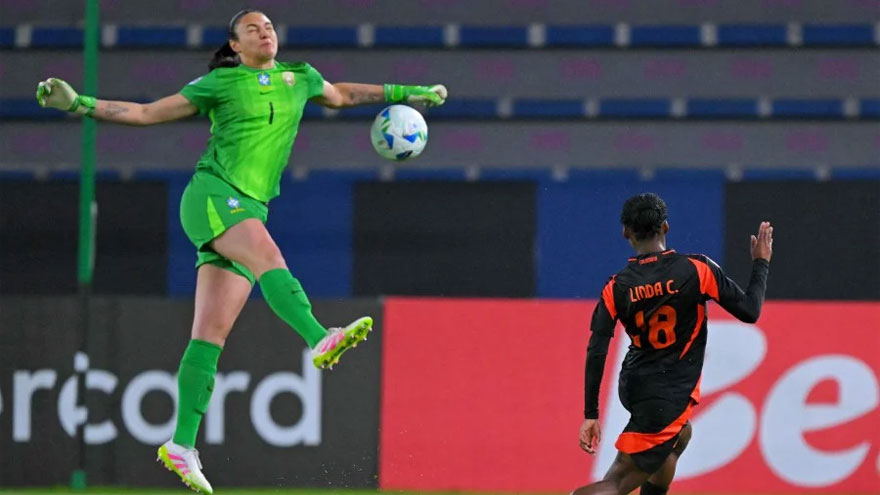 10-woman Brazil survive Colombia challenge in goalless draw