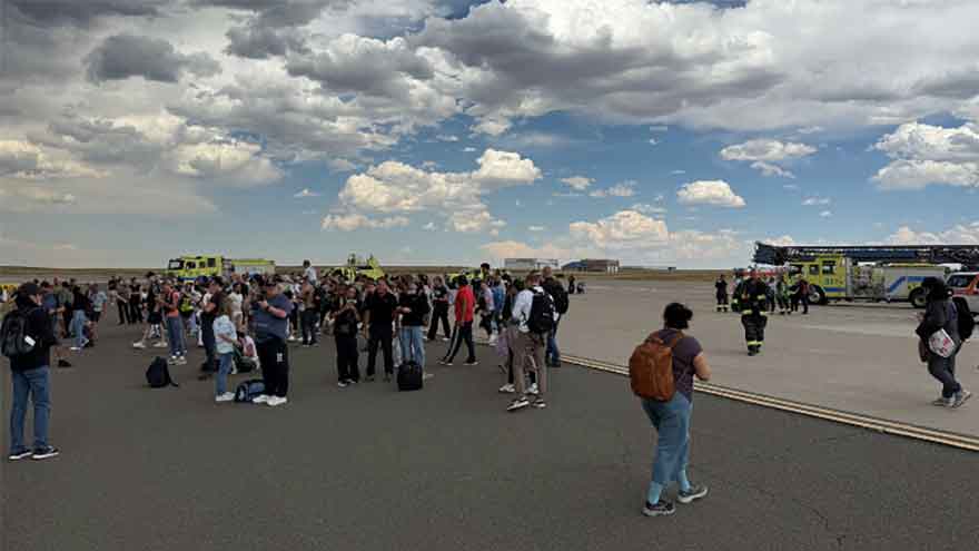 US passenger plane evacuated in Denver due to brake fire