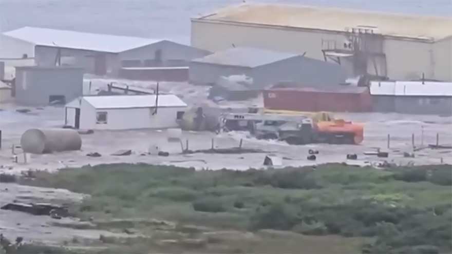 Tsunami crashes over coastline in Russia's Far East region