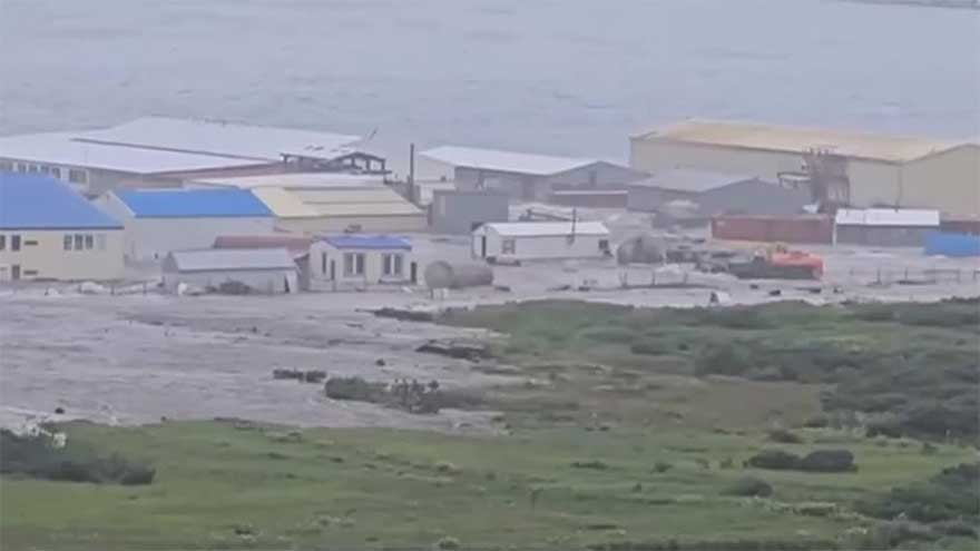 Tsunami crashes over coastline in Russia's Far East region