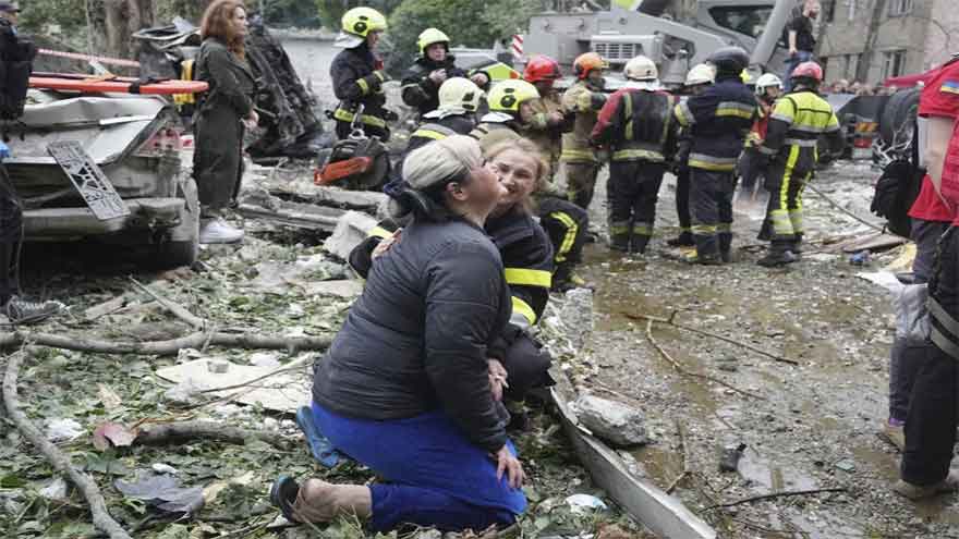 Russian missile and drone attack hits Ukrainian capital Kyiv, killing 8 people and wounding 82