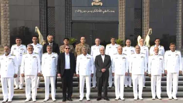 President Zardari lauds Pak Navy for playing role during tensions with India